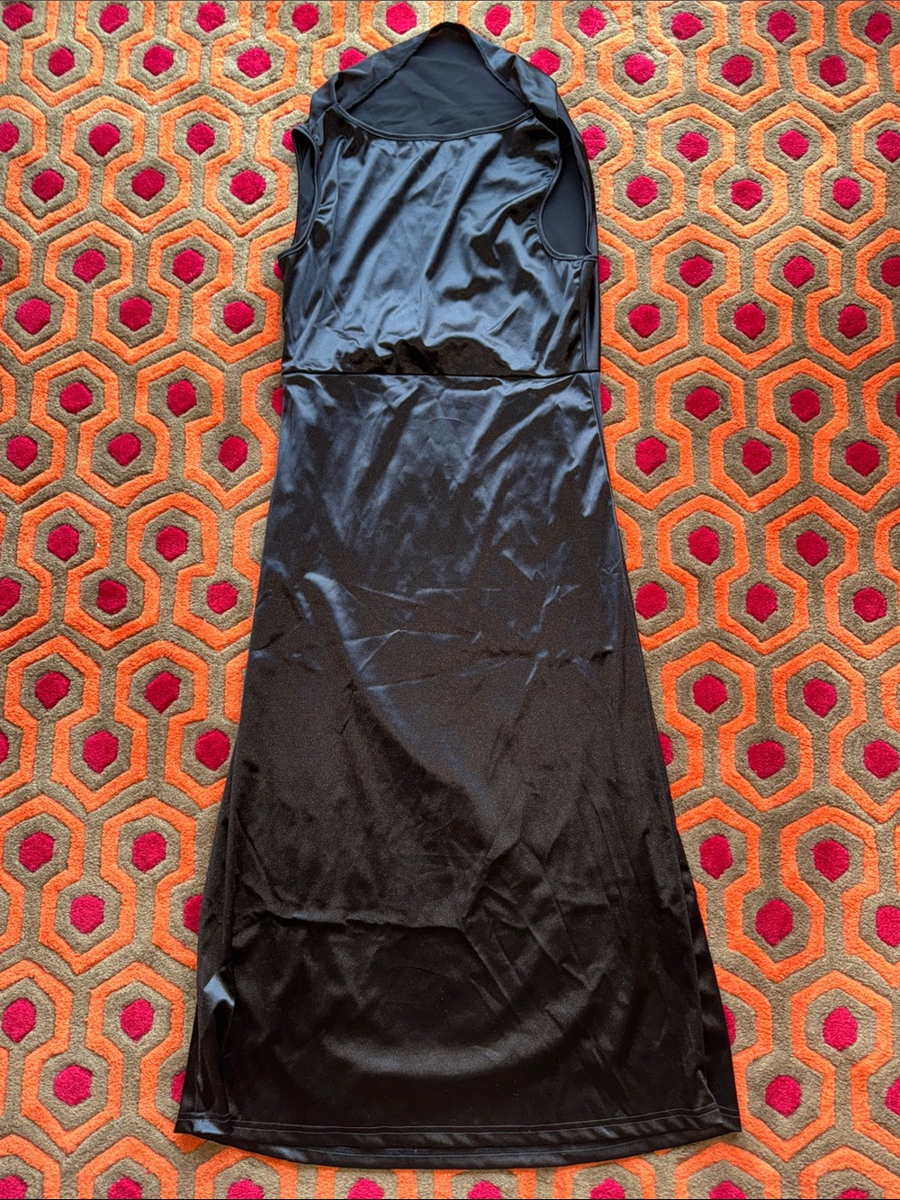 MAKE OFFER! Sleek Black Satin Maxi Dress - Classic Sleeveless Design - Medium